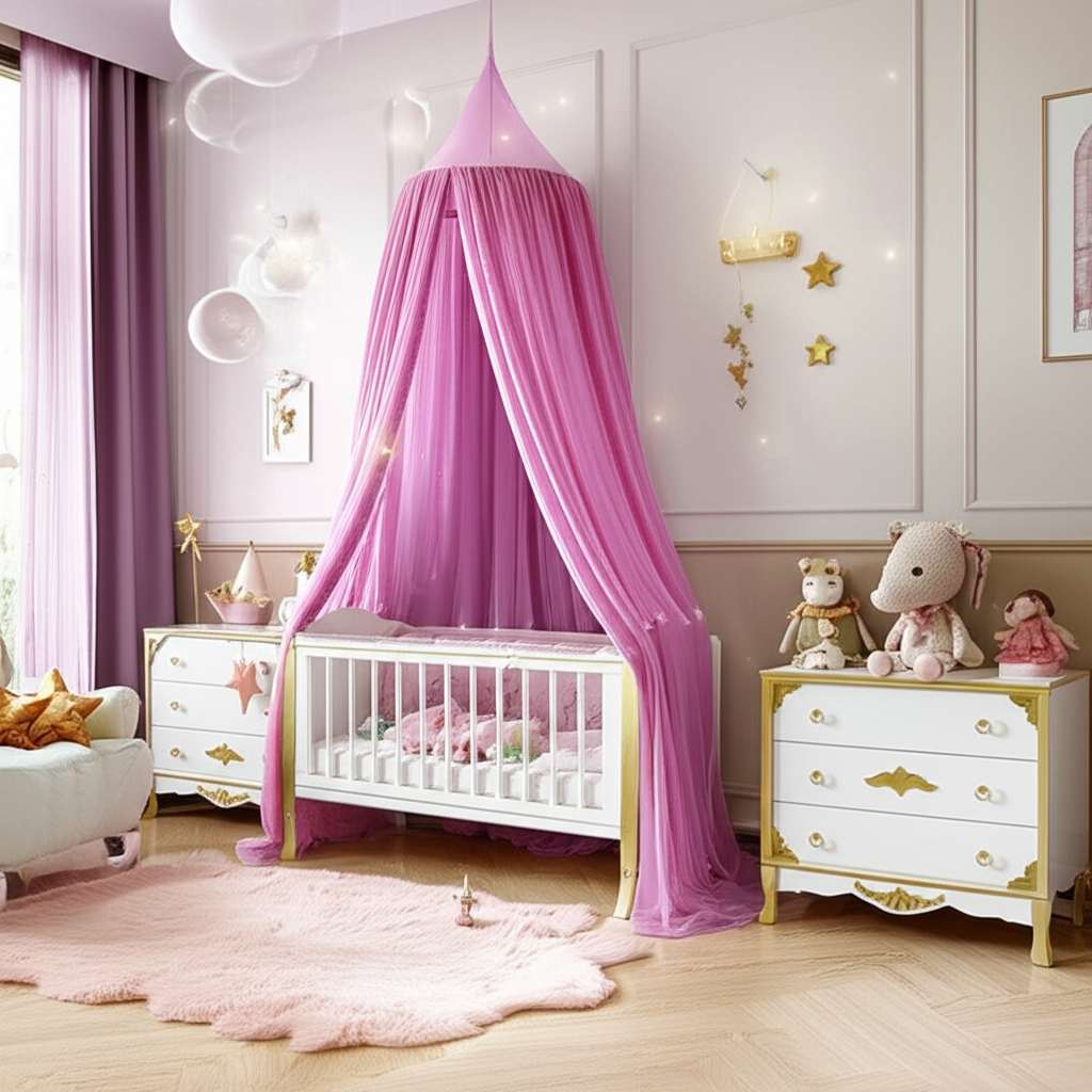 Generate a high-quality, relevant image prompt for an article about: Princess Theme Baby Girl Room I