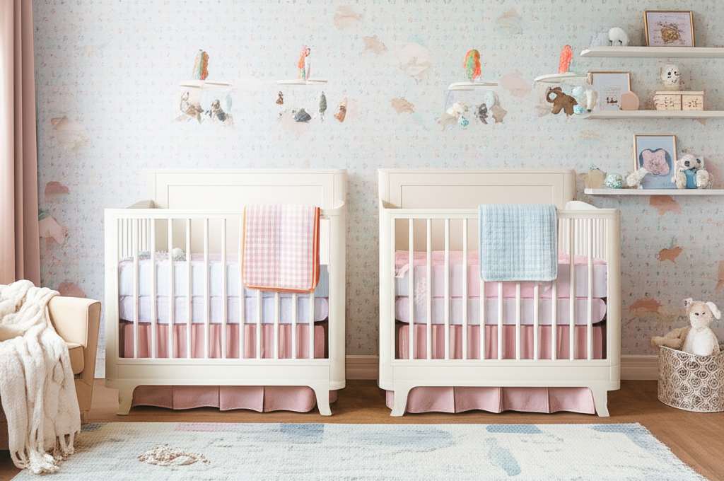 Generate a high-quality, relevant image prompt for an article about: Cute Twin Baby Nursery Decor Id