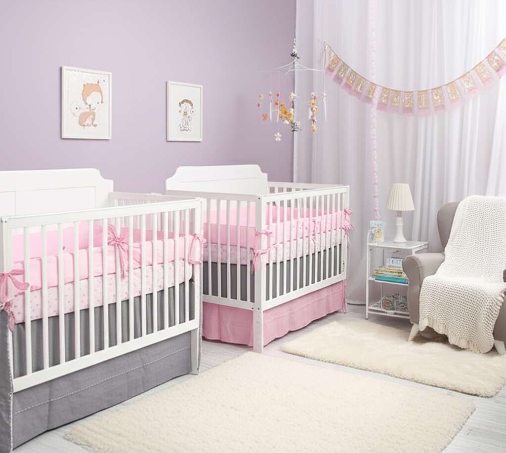 Generate a high-quality, relevant image prompt for an article about: Cute Twin Baby Nursery Decor Id