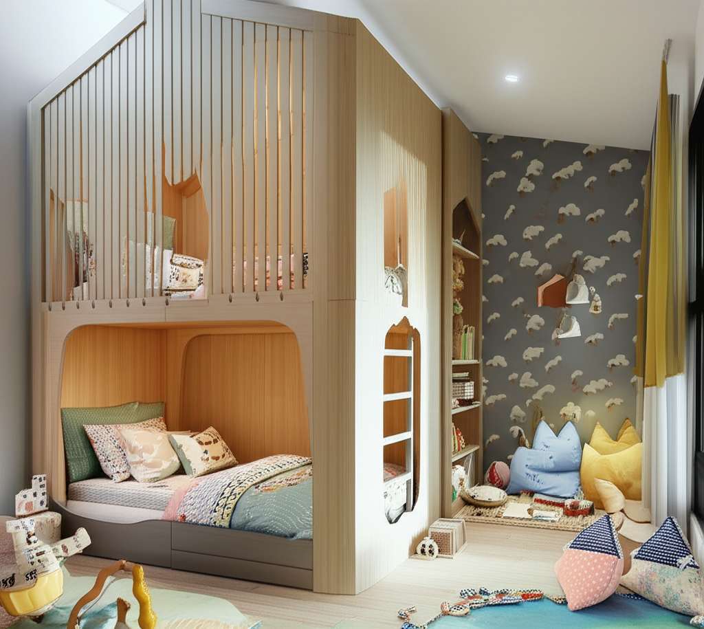 Generate a high-quality, relevant image prompt for an article about: Kids Bedroom Design Ideas: Amaz