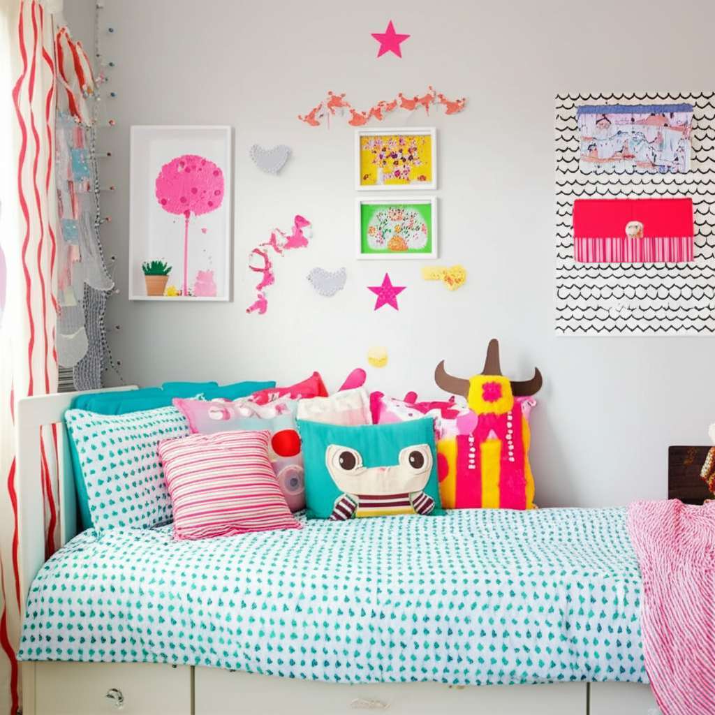 Generate a high-quality, relevant image prompt for an article about: Kids Bedroom Ideas On A Budget: