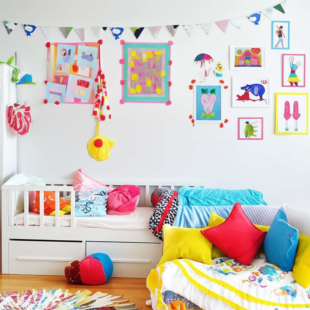 Generate a high-quality, relevant image prompt for an article about: Kids Bedroom Ideas On A Budget:
