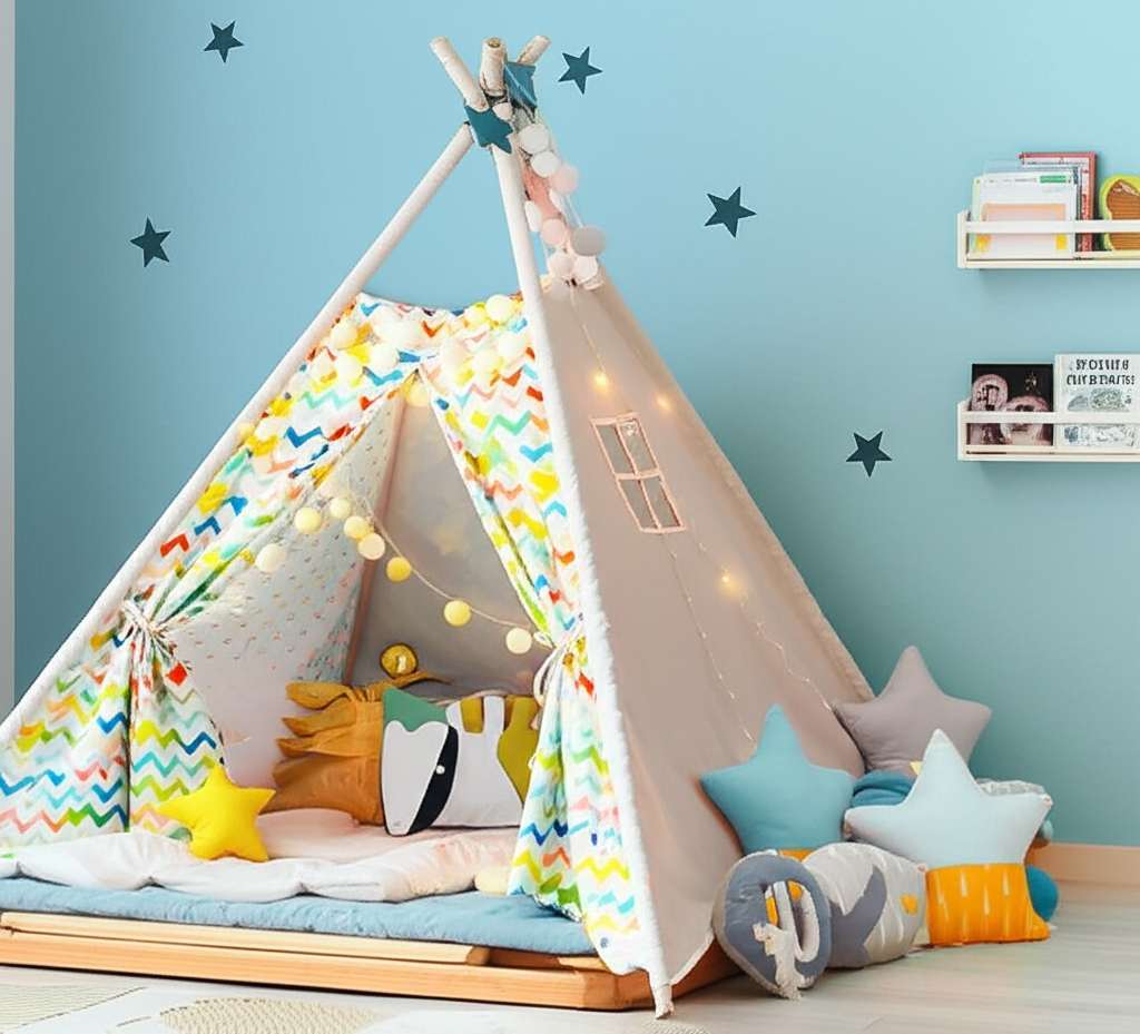 Generate a high-quality, relevant image prompt for an article about: Simple Kids Bedroom Design Idea